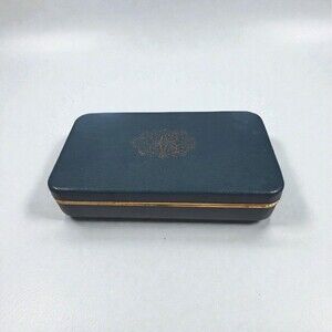 Vintage Farrington Blue Jewelry Box Velvet Lined Faux Leather Case